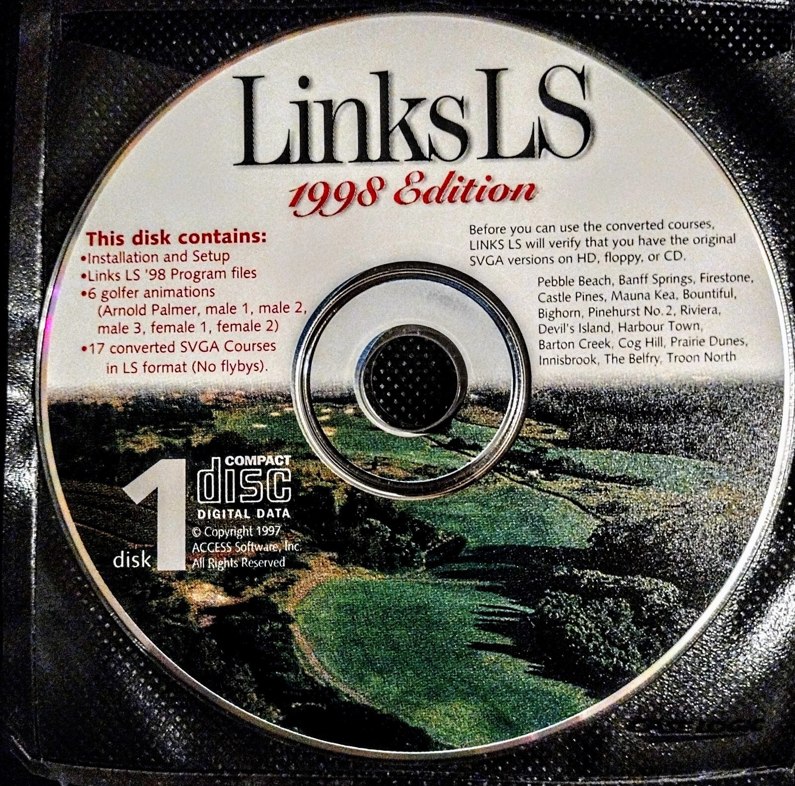 Links LS 1998 Edition With Arnold Palmer 4 CD-Rom Set Windows 95 - 4 Disc Set