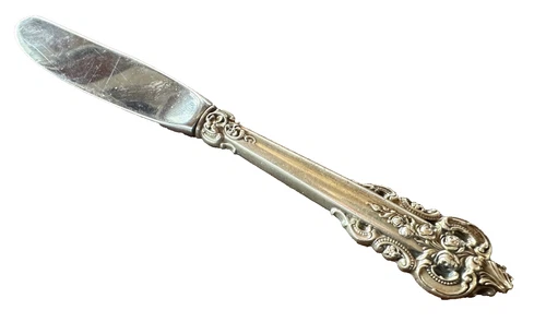 Wallace Grand Baroque Sterling 1 Modern Hollow Butter Spreader Knife 6 3/8" 1941