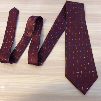 Neck Tie Mens Red Cabernet Geometric Luxury Cool Pattern Embroidered Japan P&I