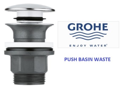 GROHE Clicker Pop Up Becken Ablaufgarnitur groß Pilz Push Click Klack Schlitz 40824