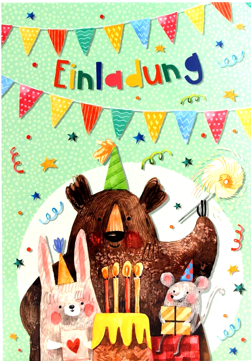 GOGOPARTY 20 Einladungskarten Mit Tiermotiven – Inkl. Umschläge & Aufkleber, Für Kinderpartys