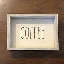 Quill to Paper by Sixtrees COFFEE Shadowbox Sign Shelf Sitter Handcraft
