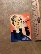 Vintage Prom Queen Tempered Steel Bob Pins 32 on Card Advertising