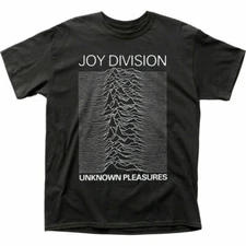 Joy Division Unknown Pleasures T Shirt Mens Licensed Rock N Roll Band Tee Black