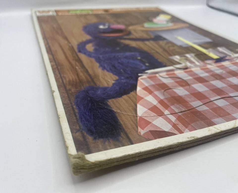 1979 Muppets Inc. Sesame Street quadro bandeja quebra-cabeça garçom GROVER - Imagem 3 de 4