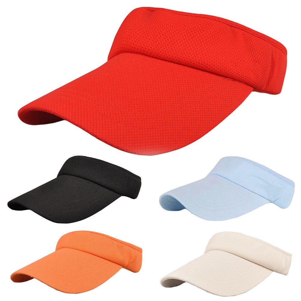 Men Women Visor Cap Wide Brim Hat Simple Adjustable Outdoor Tennis