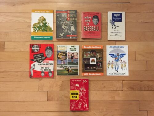 Lot of 9 - Vintage Sports Books - MLB Baseball Football Hockey NBA Basketball - Picture 1 of 14