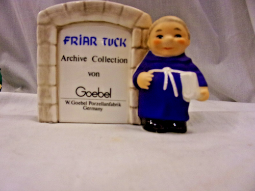 Goebel BLUE Friar Tuck Archive Collection Display Plaque RARE MINT - Picture 2 of 4