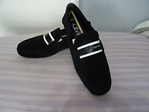 Men's Calvin Klein logo band Dark Navy Muricio Suede Brushed loafers RRP-£149 - Picture 3 of 10