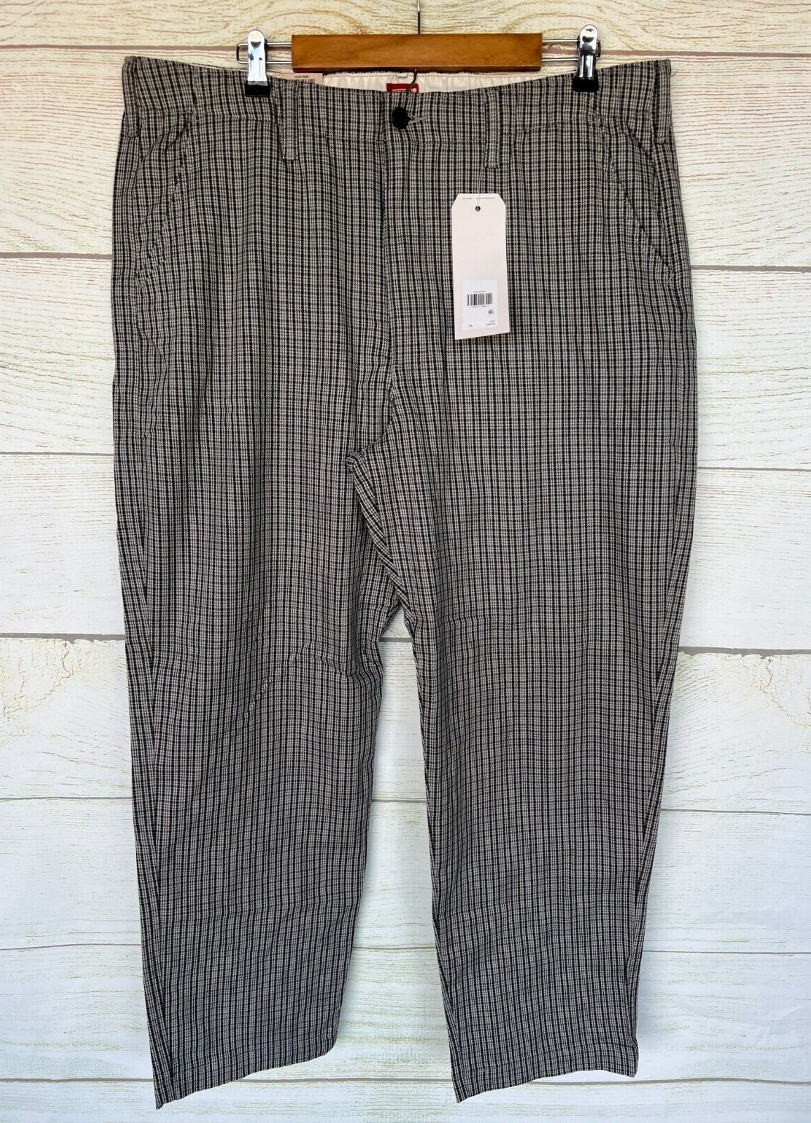 Levis Chino Pants Mens XL Checkered XX Chino EZ WARM Elastic Waist Pants New