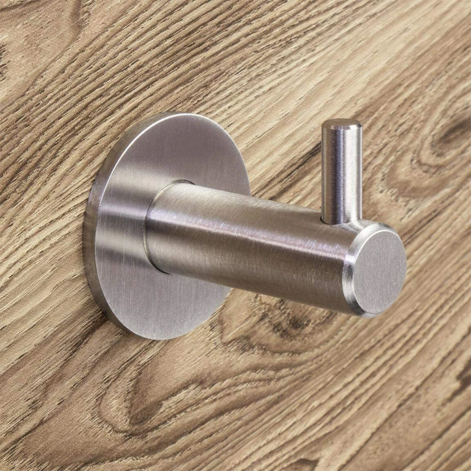 Ganci Appendiabiti Acciaio Inox Opaco adesivi Guardaroba per Cappotto - Immagine 3 di 4