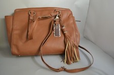 Dana Buchman Darcy Shopper Women's Brown Pebbled Leather Zipper Shoulder Handbag