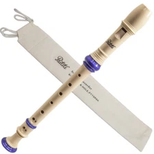 Paititi Recorder 8 Holes Soprano Recorder Creamy Blue ABS Plastic Baroque Style 
