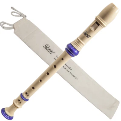Paititi Recorder 8 Holes Soprano Recorder Creamy Blue ABS Plastic Baroque Style