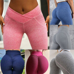 Womens Yoga Pants Butt Lift Scrunch High Waist Leggings Sports Fitness Trousers