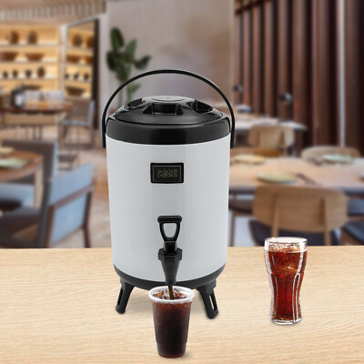 8L Stainless Steel Insulated Cold and Hot Drink dispenser with Thermometer