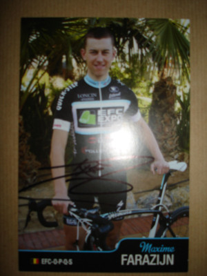 Signatur/Autogramm Maxime FARAZIJNE EFC-OMEGA-PHARMA-QUICK STEP 2014 Cyclism