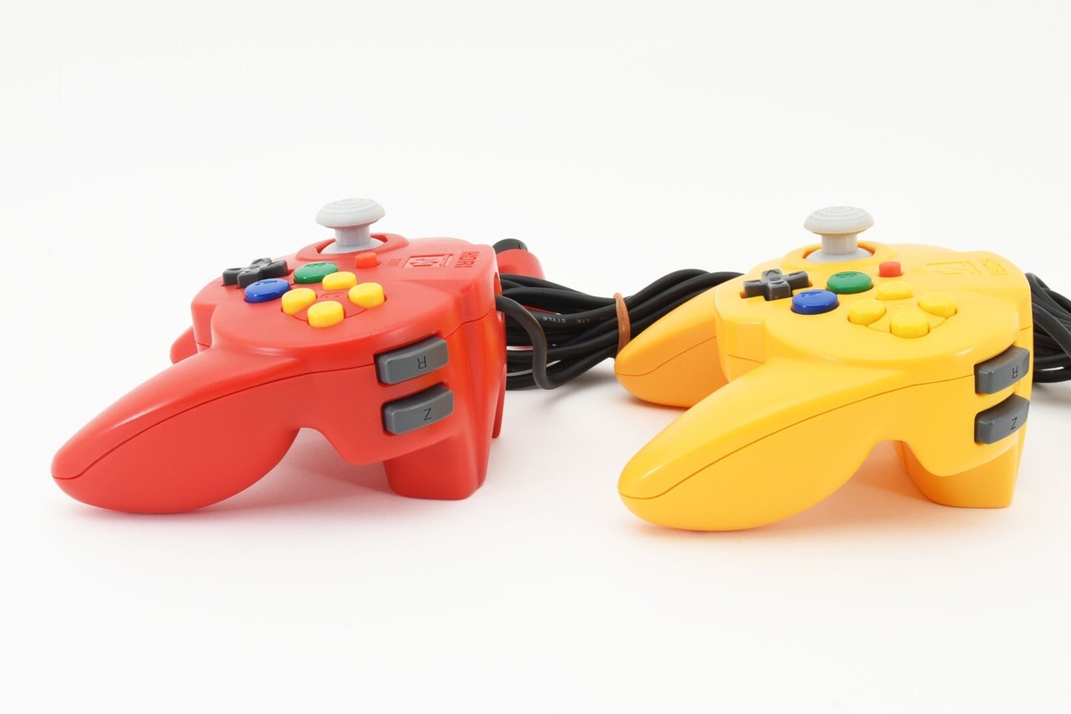 Nintendo 64 ホリパッドミニ イエロー ブルー コントローラー HORI pad mini 64 Nintendo controller n64 Yellow Rare Japan