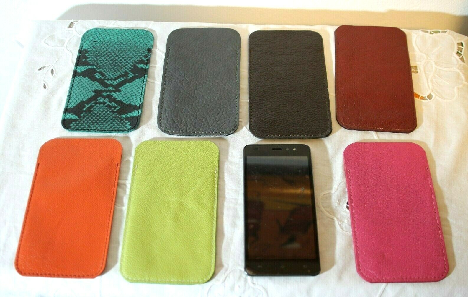 Genuine Leather Handmade Phone Holder Cover Case Handmade Italy Unisex 