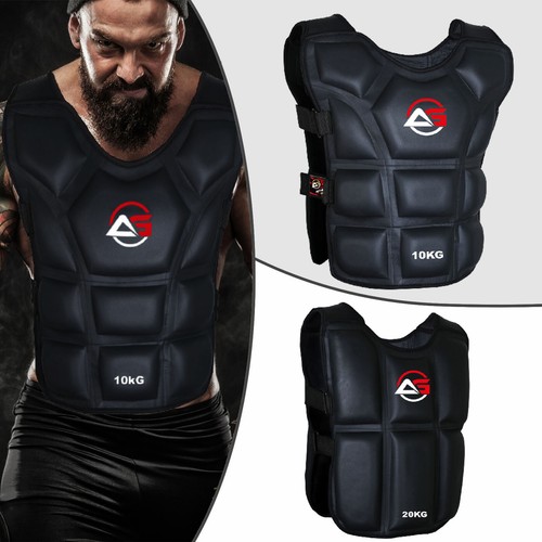 Gilet Ponderato 20KG 10KG Palestra Corsa Fitness Sport Allenamento Perdita Peso Giacca  - Foto 1 di 14