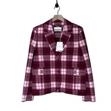 Zimmermann Plaid Jacket Blazer Zimmermann Size 2 Nwt Office Designer Runway Pink