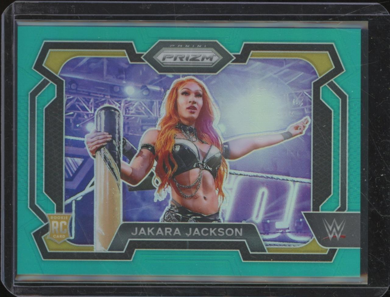 2024 Panini Prizm WWE JAKARA JACKSON #12 RC Rookie Teal Parallel /49 MWI9