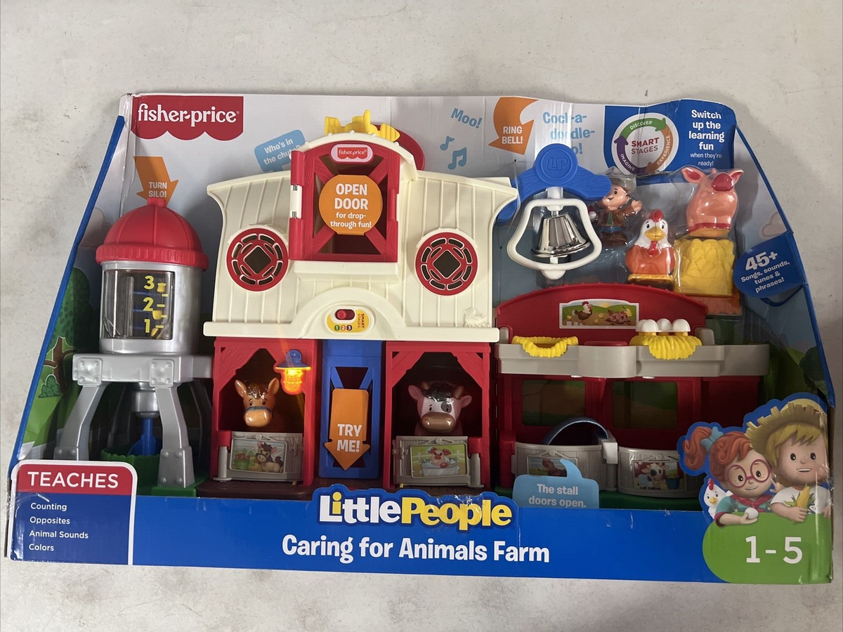 carmine calrone on a fisher price box Fisher-Price little people caring for Animals Farm Playset(damaged box) new