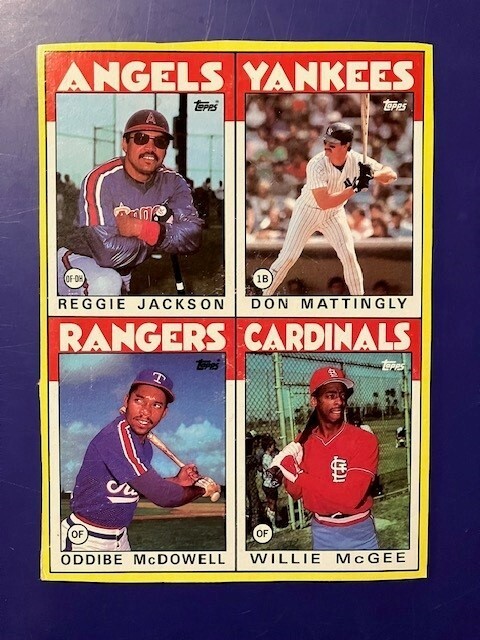 1986 Topps Wax Box Panel w/Don Mattingly, Reggie Jackson