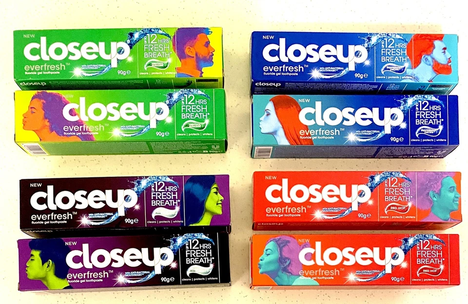 CLOSEUP EVERFRESH 2 X closeup toothpaste Everfresh Red Hot Peppermint Eucalyptus Menthol Close Up