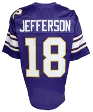 CUSTOM UNSIGNED JUSTIN JEFFERSON PURPLE JERSEY XL