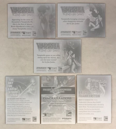 PROMO CARD SET: BREYGENT SDCC LENTICULAR w/ VAMPIRELLA & MOVIE POSTERS (6 total) - Picture 2 of 3