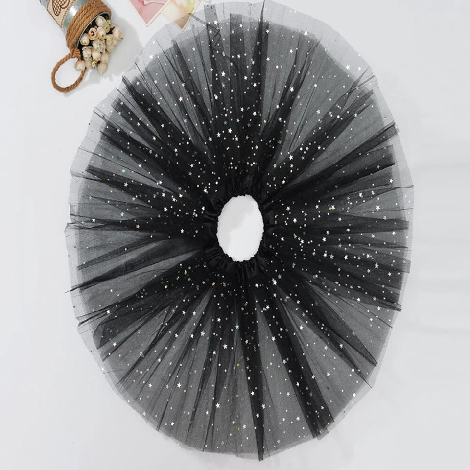 Ropa de Baile Bebé Niño Brillante Pettiskirt 3 Capas Tul Niño Falda para Niña 3-8 Años Foto 4 de 4