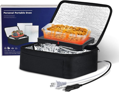 Portable Oven 12V, 24V, 110V Car Food Warmer Portable Mini Oven Personal Microwa