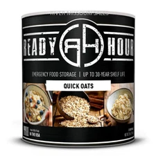 Essentials Ready Hour Quick Oats, 2.5lb Large #10 Cans, 30 Year Emergency Food 