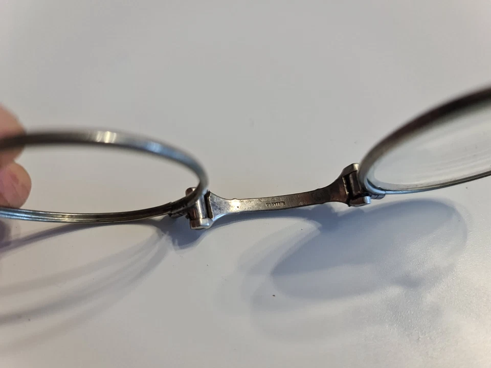 Antiguo lorgnette plegable ópera lectura gafas gafas metal victoriano Foto 3 de 3