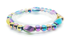 Hematite Magnetic Bracelet Rainbow 6mm