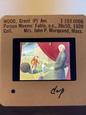 Grant Wood “Parson Weem’s Fable” 35mm Social Realism Art Slide