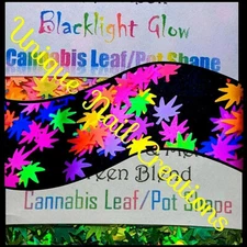 4/20~CANNABIS LEAF/POT SHAPE GLITTER~NailArt•Acrylic•Gel•Body Art•Face•Festival