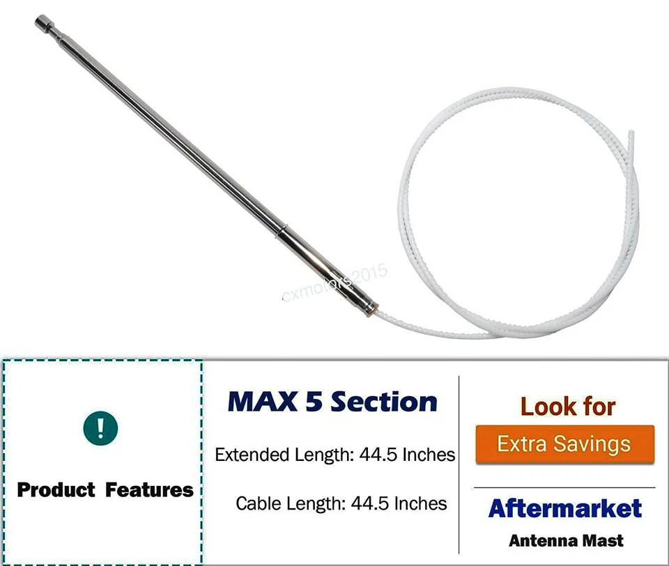 Mástil de antena eléctrica para 1993-2008 Jaguar Vanden PLas XJ6-XK8-XJ8-XJ8-XJ12-XKR Foto 2 de 4