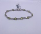 925 Tennis Bracelet Peridot Pear Shape