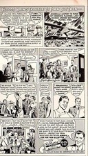 1949 Print Ad Gillette Razor Blades Flood Comes To Town Cartoon