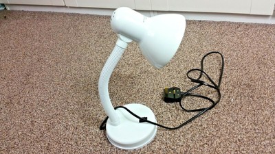 Wilko White Goose Neck Desk Lamp With Eco Halogen Bulb E14 Small