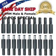 10set DC Power 5.5x2.15mm Male Female Plug Jack Connector Cable Socket CCTV B209