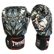 Guantoni da boxe Twins Special in pelle Muay Thai fantasia Fbgvl3-58 grigio nero