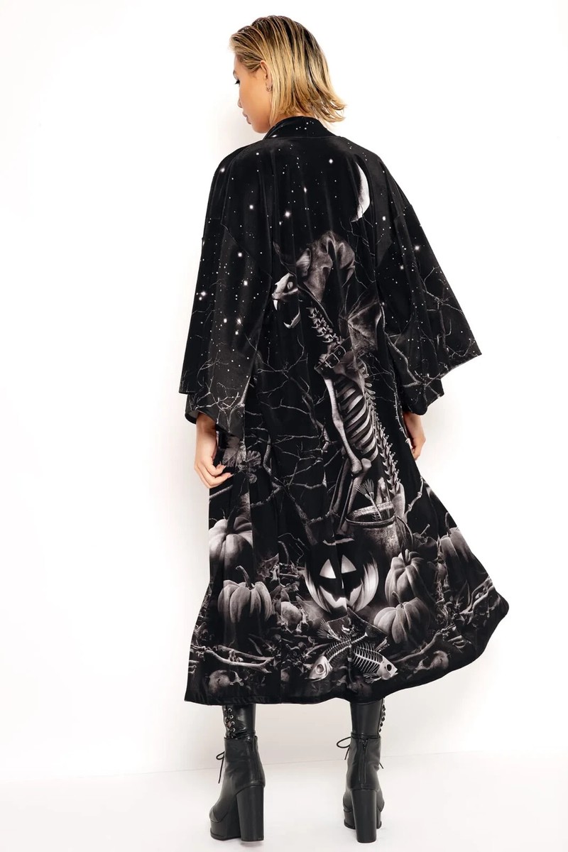 その他 Cowawa ZWA (Black Gliter) Blackmilk Magic Death Cat Velvet Swan Kimono OSFA NEW NWT | eBay