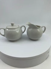 VTG Arzberg Made in Germany White Cream Creamer and Sugar with Lid Set