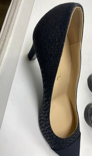 Chanel Shoes Pointed Toe Pumps G33085 Gabrielle Coco Black Tweed Size 41 - Picture 4 of 7