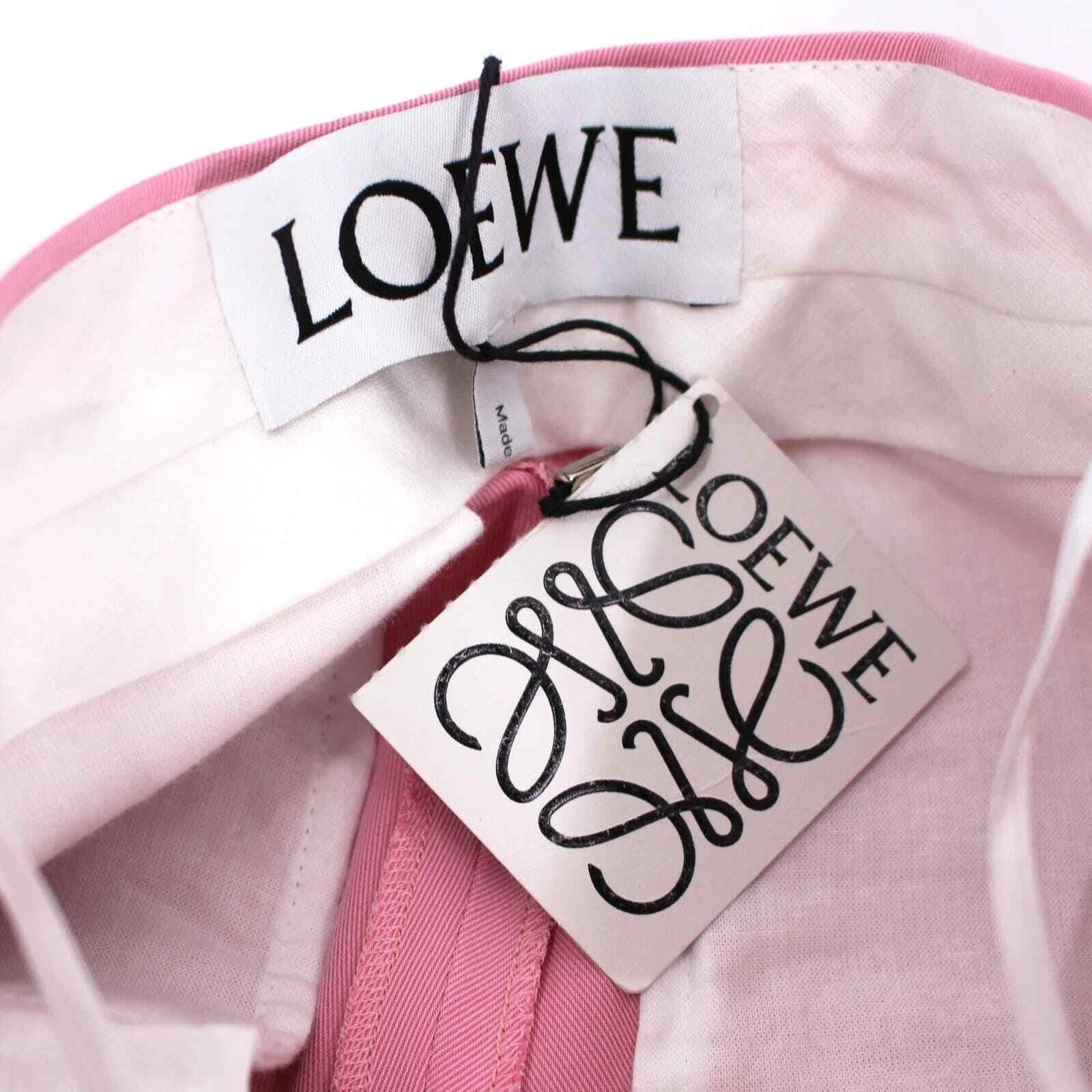 Pantaloni LOEWE rosa grattacielo a pieghe gamba dritta 38 NUOVI pantaloni viscosa M