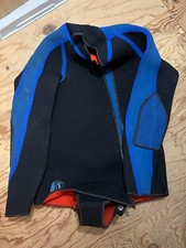 Vintage Wetsuit Ski Dive Scuba Skin Long Sleeve Orange Blue Zipper