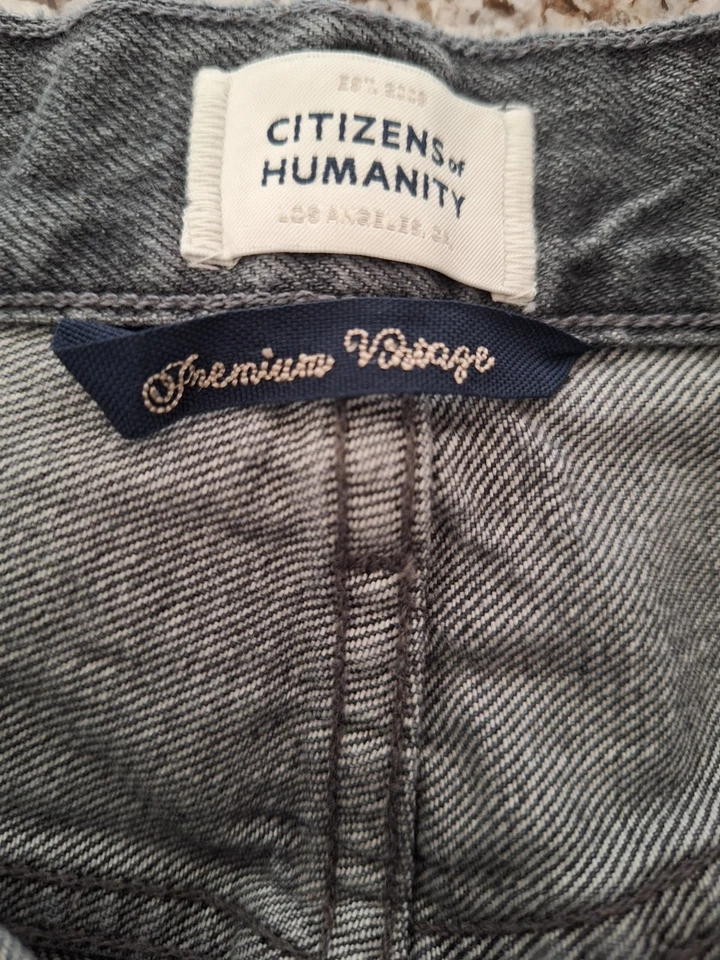 Citizens of Humanity Womens High Rise Distress  Denim Shorts Black Size 25 - Image 3 of 4